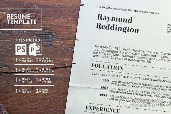 简约大气黑色简历PPT模板 - 顶尖PPT