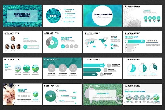 生态环境大自然绿化保护PPT模板 - 顶尖PPT