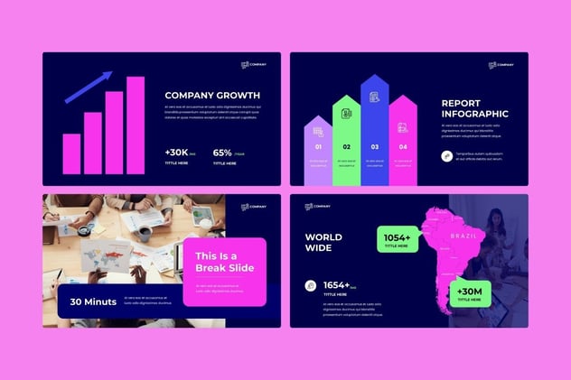 深色版本商业汇报提案战略沟通keynote模板 - 顶尖PPT