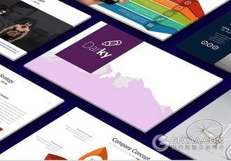 80页扁平化简约大气商务PPT模板 - 顶尖PPT