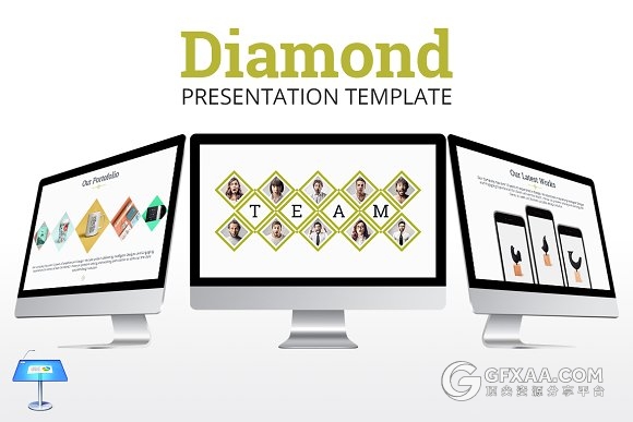 创意菱形格子商务团队介绍通用PPT模板 - 顶尖PPT