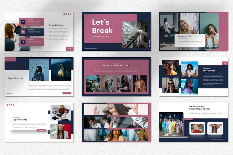 社交媒体营销推广运营方案Keynote模板 - 顶尖PPT