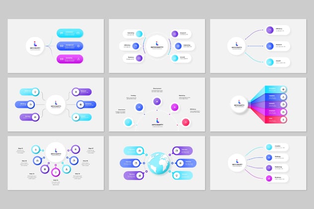 彩色流程图组织架构图形keynote动画模板 - 顶尖PPT