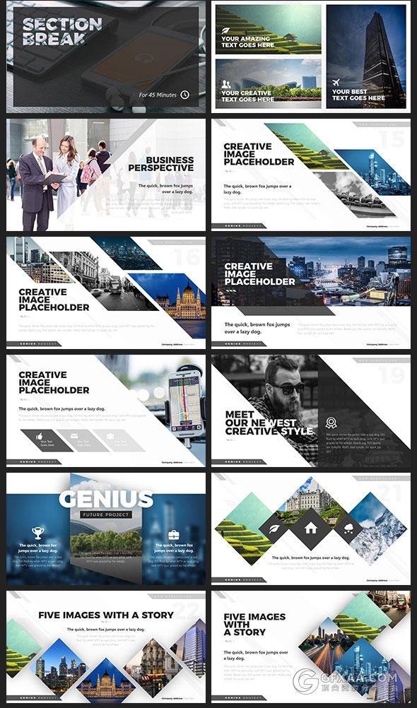 120多页30配色主题高端商务多用途PPT模板 - 顶尖PPT