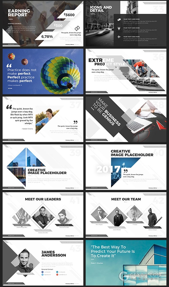 120多页30配色主题高端商务多用途PPT模板 - 顶尖PPT