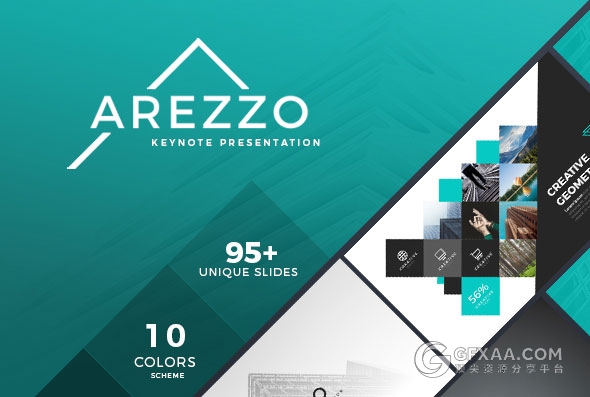 90多页10种配色主题创意图形商务keynote模板 - 顶尖PPT