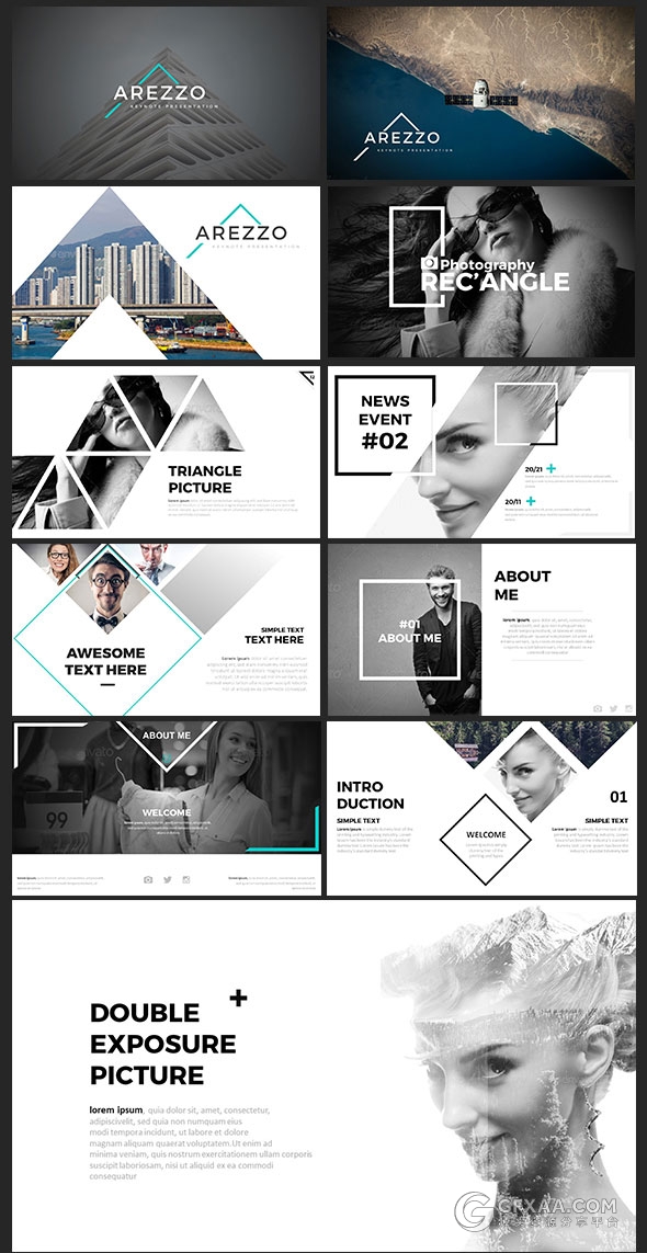 90多页10种配色主题创意图形商务keynote模板 - 顶尖PPT