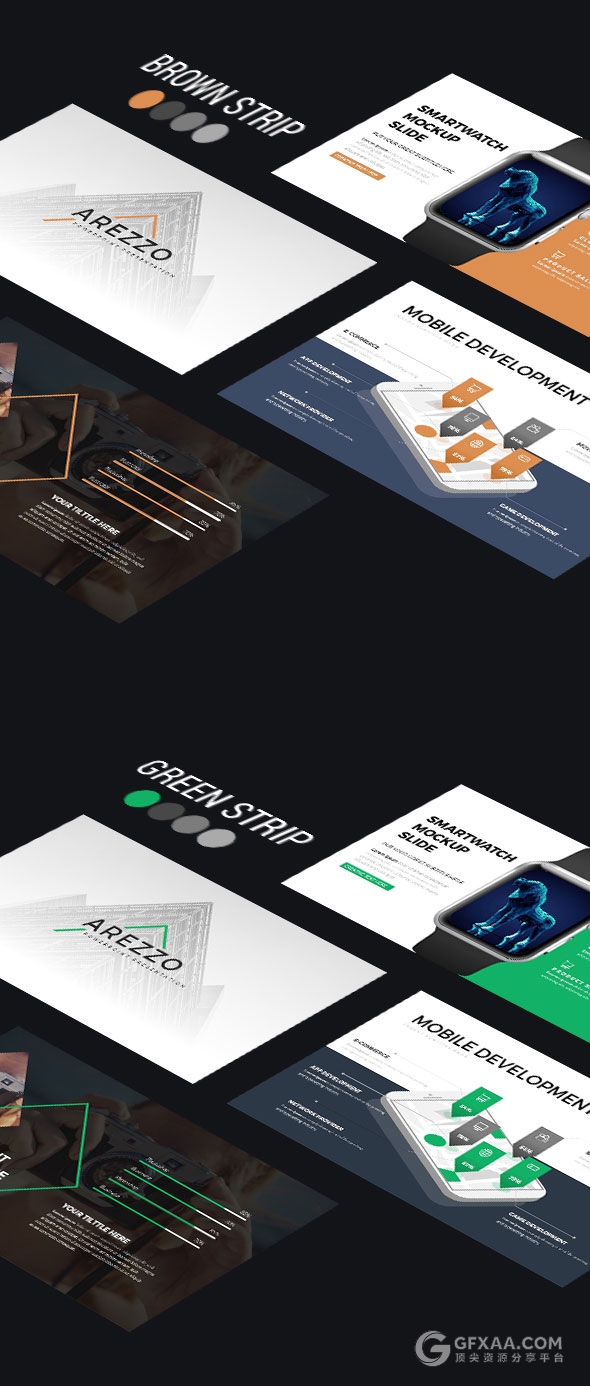 90多页10种配色主题创意图形商务keynote模板 - 顶尖PPT