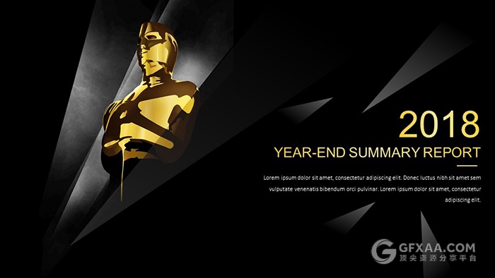 黑金系列商务工作总结汇报PPT模板 - 顶尖PPT