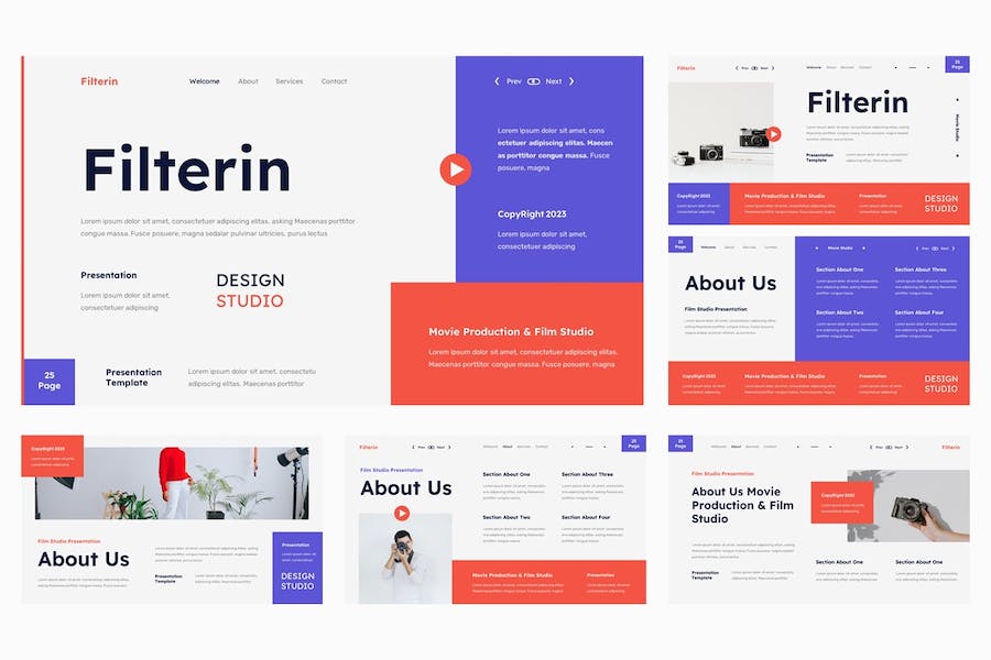 电影制作工作室主介绍展示Keynote模板 - 顶尖PPT