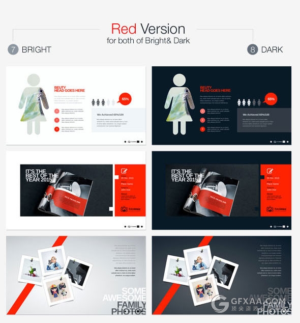 7种配色60多页摄影照片展示PPT模板 - 顶尖PPT