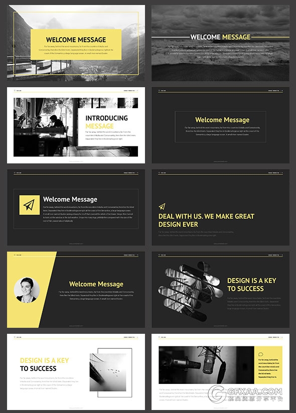 50多页简约土豪金风格商务PPT模板 - 顶尖PPT