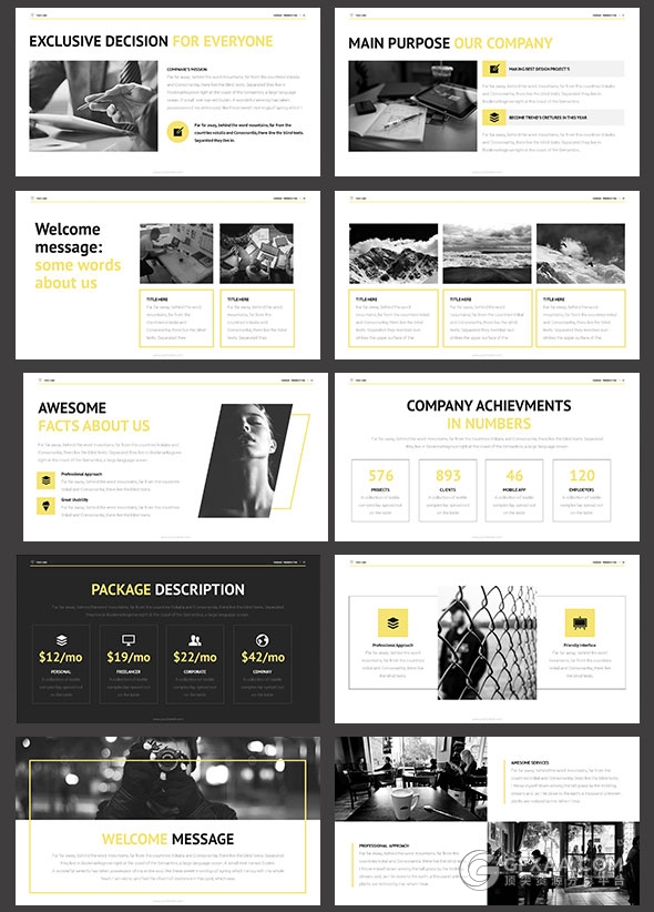 50多页简约土豪金风格商务PPT模板 - 顶尖PPT