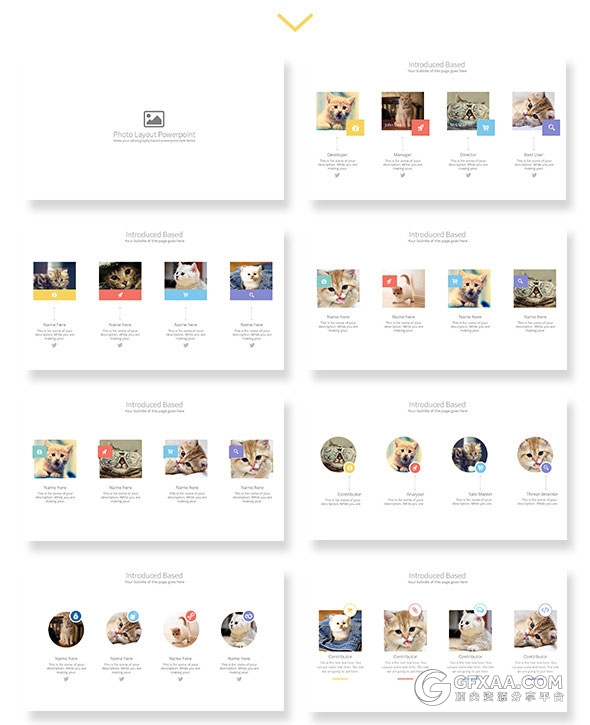 75页摄影照片展示PPT模板7种配色主题 - 顶尖PPT