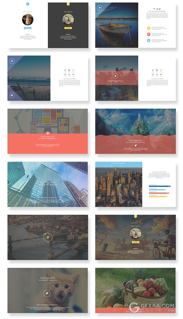 75页摄影照片展示PPT模板7种配色主题 - 顶尖PPT