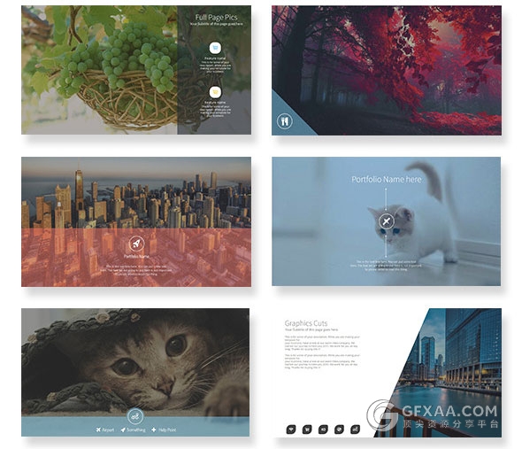 75页摄影照片展示PPT模板7种配色主题 - 顶尖PPT