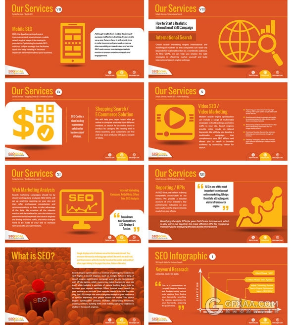 搜索引擎优化SEO服务演示PPT模板 - 顶尖PPT