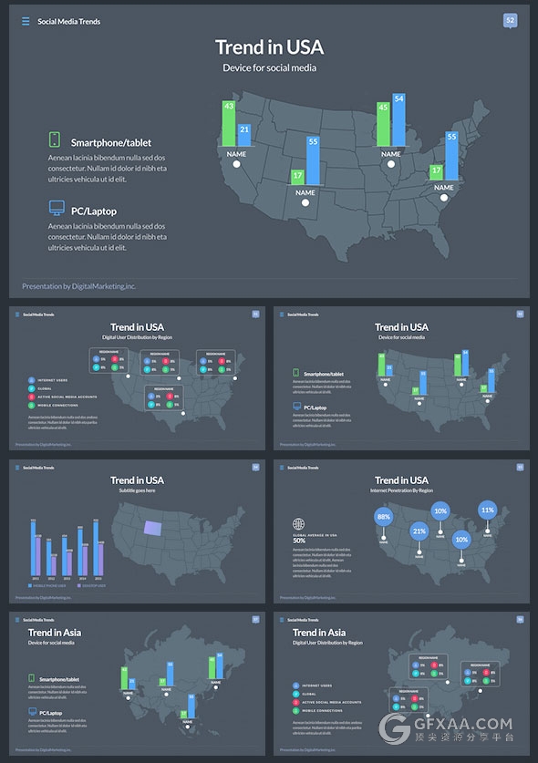 精美设计社交媒体趋势主题keynote模板 - 顶尖PPT