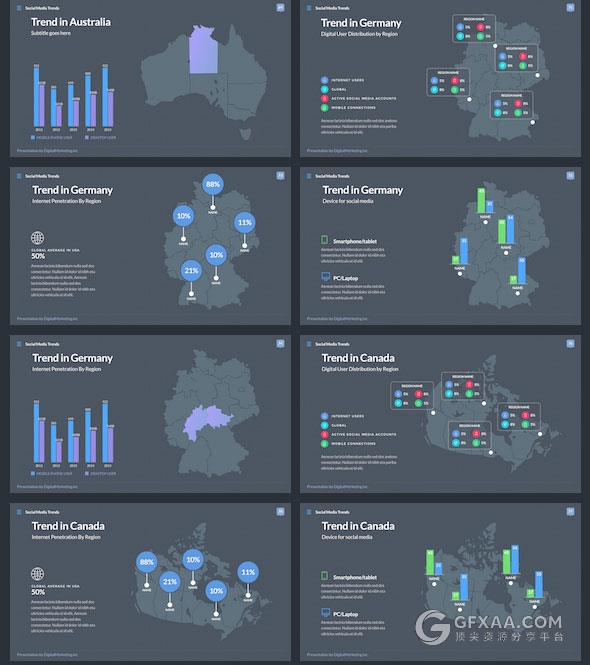 精美设计社交媒体趋势主题keynote模板 - 顶尖PPT