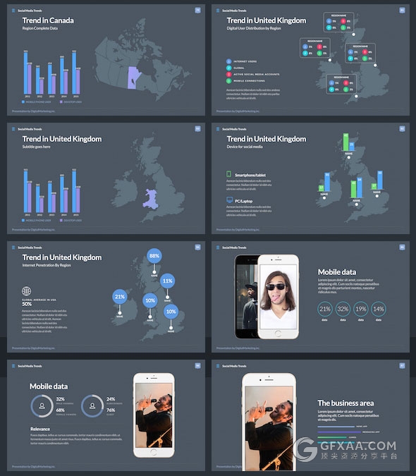精美设计社交媒体趋势主题keynote模板 - 顶尖PPT