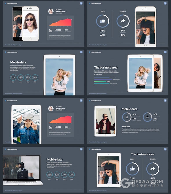 精美设计社交媒体趋势主题keynote模板 - 顶尖PPT