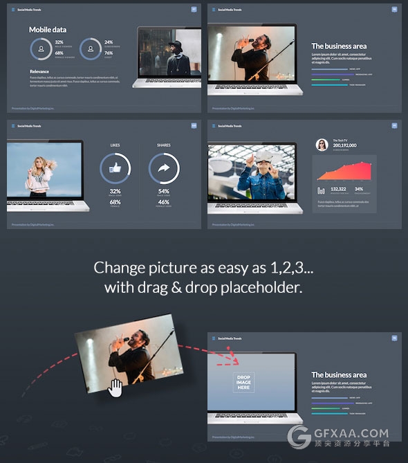 精美设计社交媒体趋势主题keynote模板 - 顶尖PPT