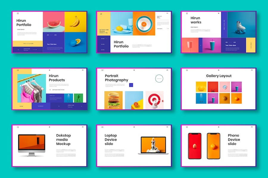 蓝色立体图片展示商务Keynote模板 - 顶尖PPT