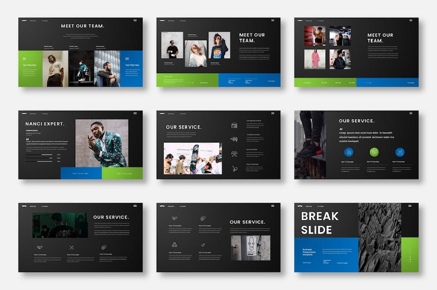 深色主题商务企业专业展示Keynote模板 - 顶尖PPT