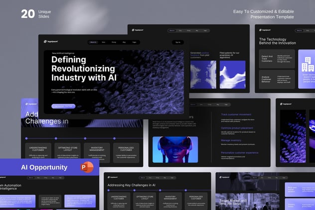 人工智能科技展示PPT模板 - 顶尖PPT