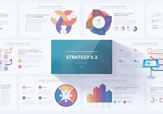 彩色圆形信息图形战略图形keynote模板 - 顶尖PPT