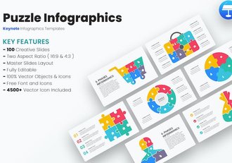 拼图式知识结构展示Keynote模板 - 顶尖PPT