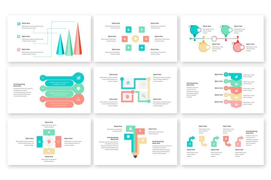 彩色立体聚合信息图形国外keynote模板 - 顶尖PPT