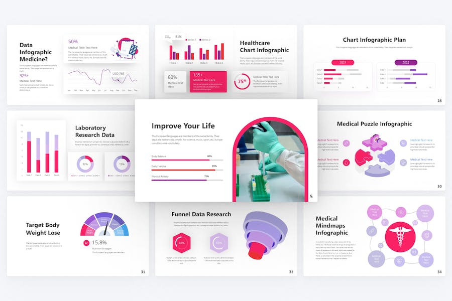 粉色风湿病治疗医学护理PPT模板 - 顶尖PPT