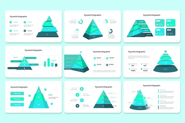 金字塔信息图表PPT模板 - 顶尖PPT