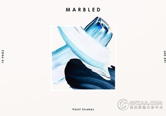 10张蓝色油漆泼墨效果PNG图片素材 - 顶尖PPT