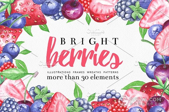 30张手绘水彩风格鲜艳水果PNG图片素材 - 顶尖PPT