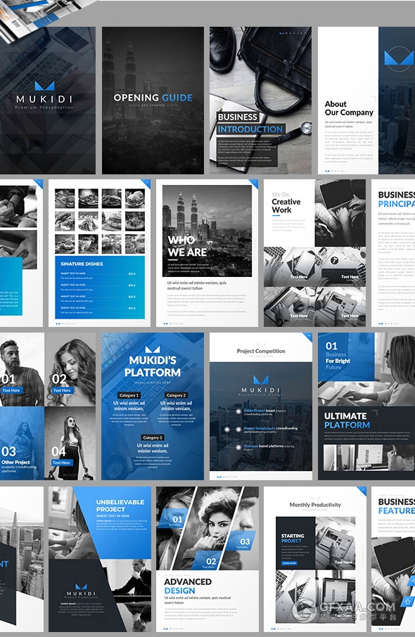 88页10种配色欧美商务通用PPT模板 - 顶尖PPT