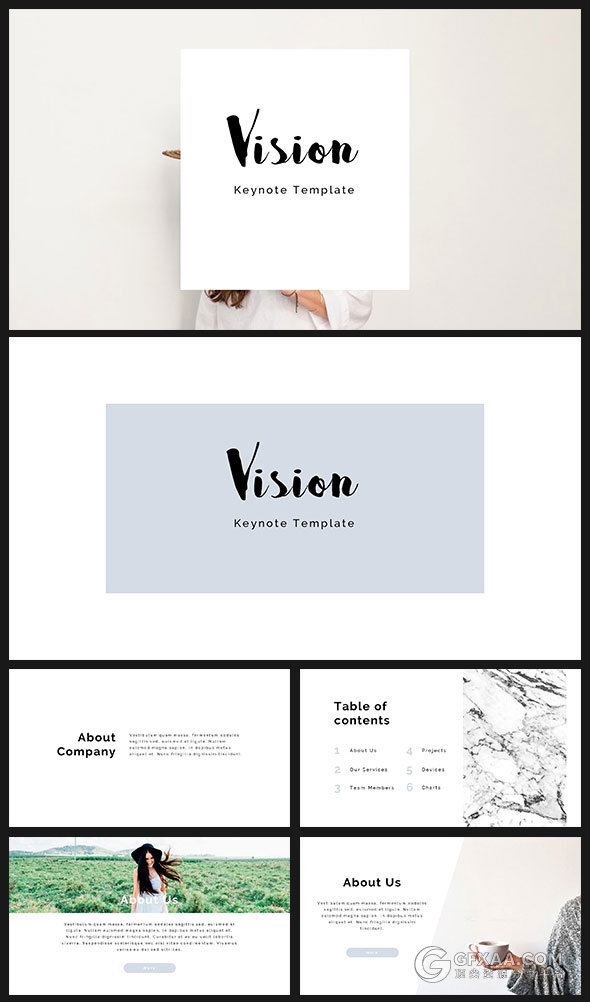 100多页扁平化简约风格keynote模板 - 顶尖PPT