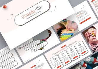 彩色涂鸦PowerPoint模板 - 顶尖PPT