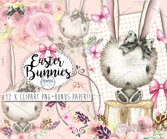 卡通手绘兔子女孩头饰发卡PNG素材 - 顶尖PPT