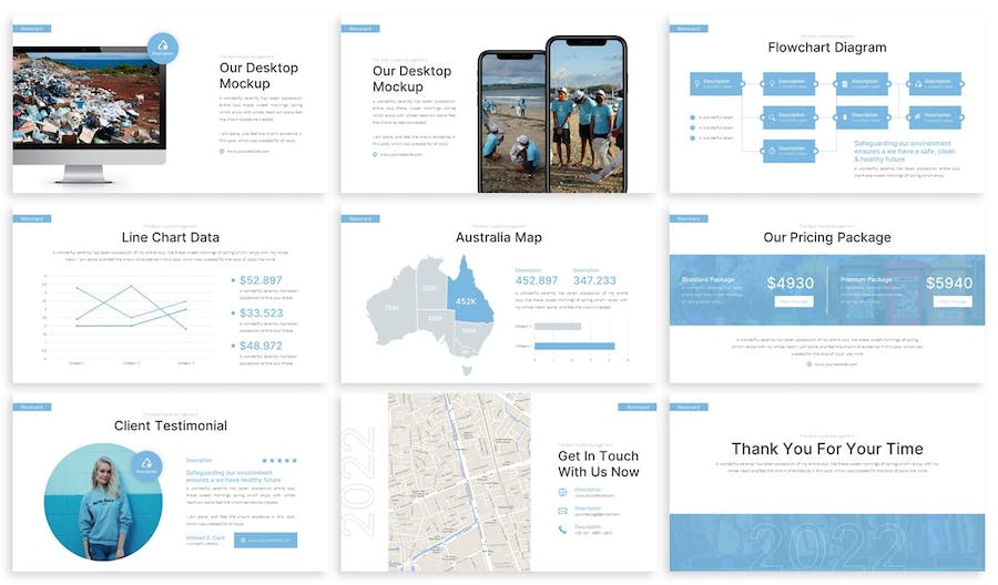 荒原环境绿化PPT模板 - 顶尖PPT
