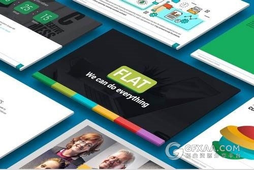 110页扁平化卡通风格欧美商务keynote模板 - 顶尖PPT