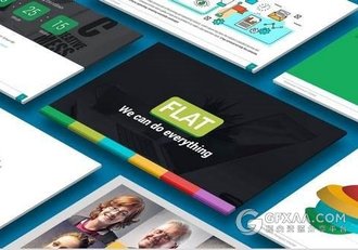 110页扁平化卡通风格欧美商务keynote模板 - 顶尖PPT