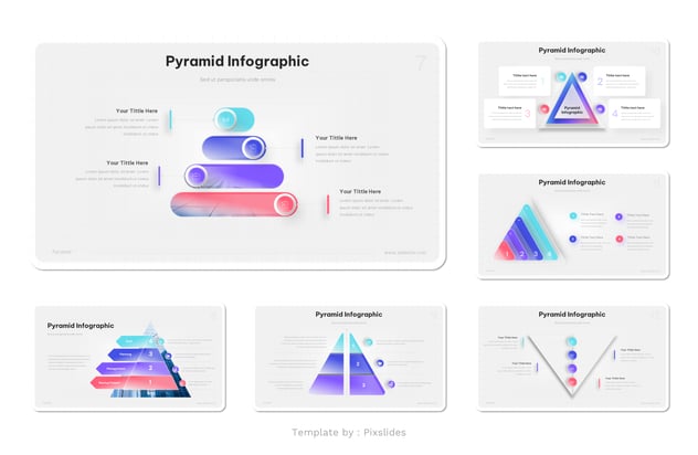 新拟态风渐变色金字塔图形keynote模板 - 顶尖PPT