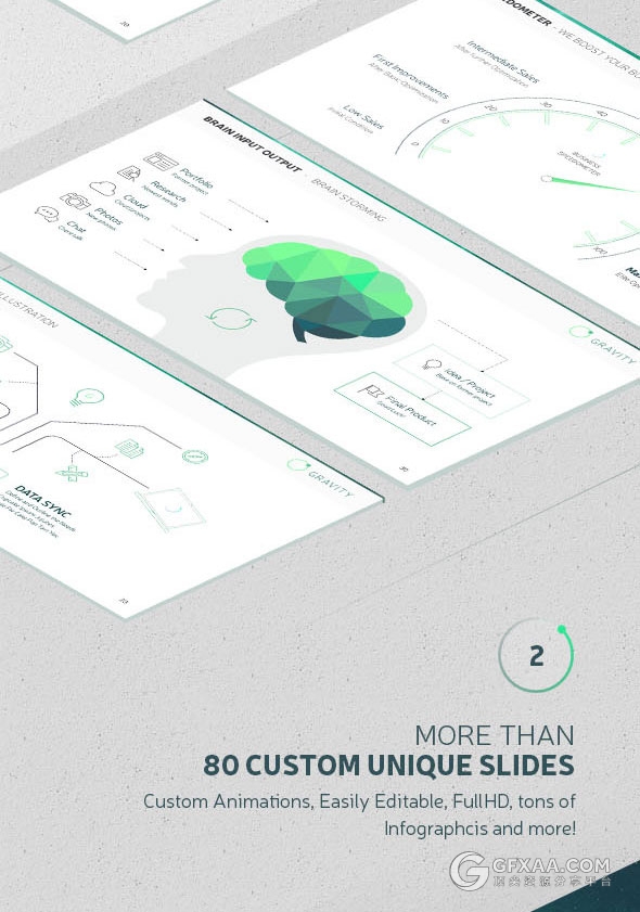 80多页8种配色主题keynote高端线条动画模板 - 顶尖PPT