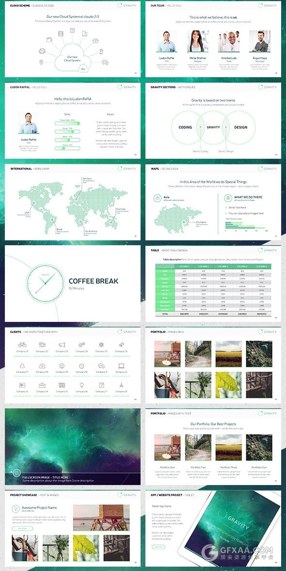80多页8种配色主题keynote高端线条动画模板 - 顶尖PPT