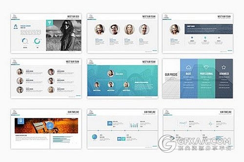 100多页商务团队介绍总结keynote模板10种配色 - 顶尖PPT