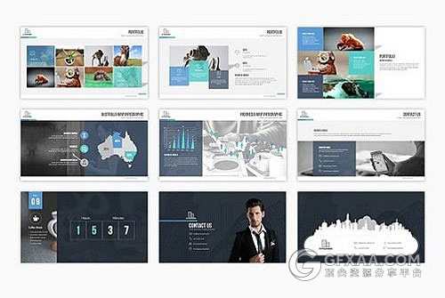 100多页商务团队介绍总结keynote模板10种配色 - 顶尖PPT