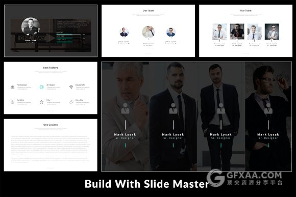 66页白底扁平化风格商务总结汇报PPT模板100种配色文件 - 顶尖PPT