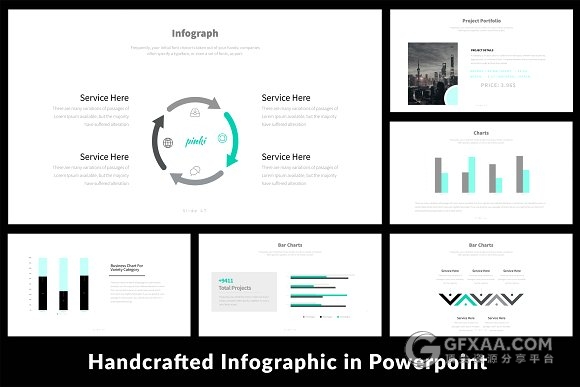 66页白底扁平化风格商务总结汇报PPT模板100种配色文件 - 顶尖PPT